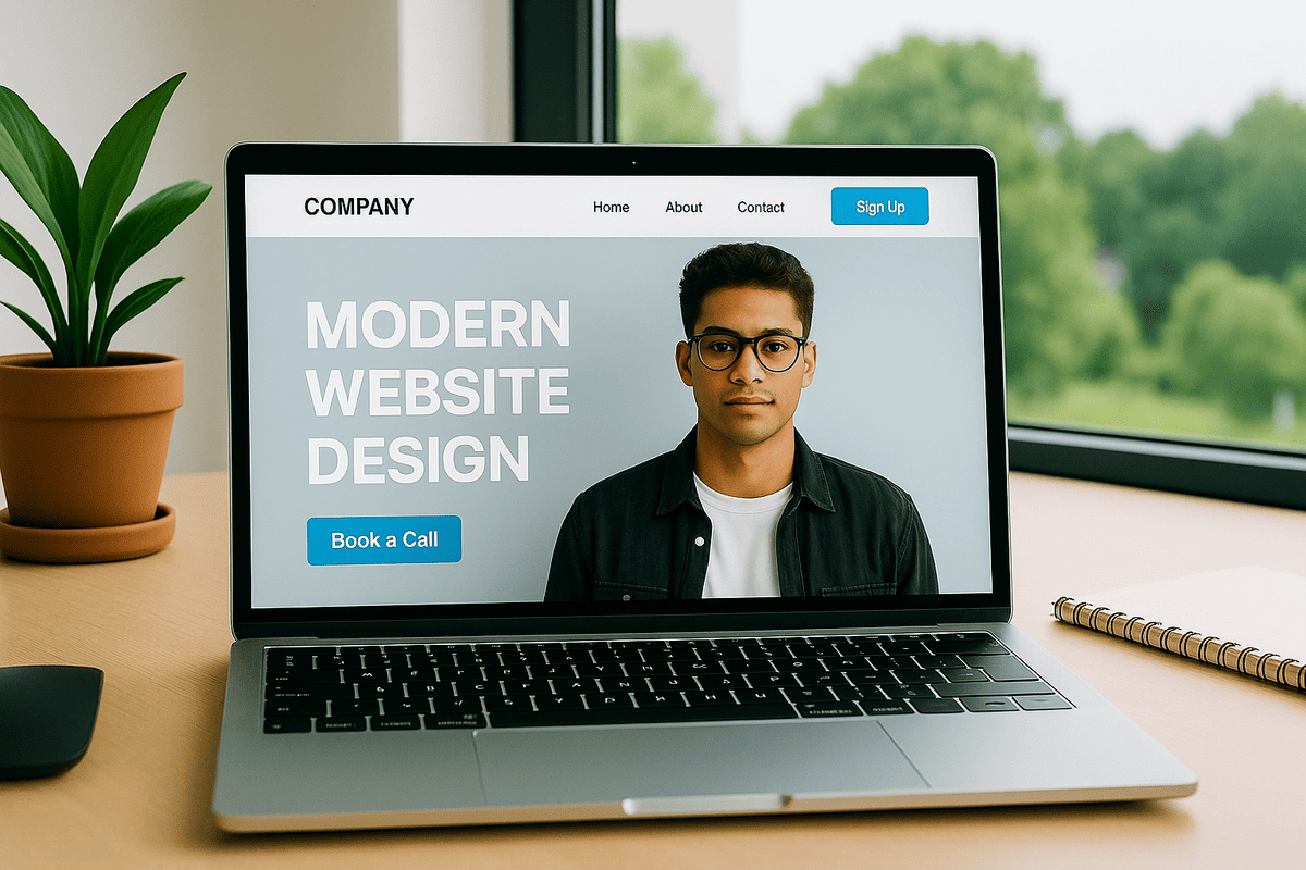 modern design on laptop screen
